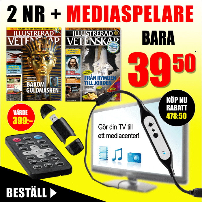 G�r din TV till ett mediacenter! 2 nr + Mediaspelare Bara 39,50