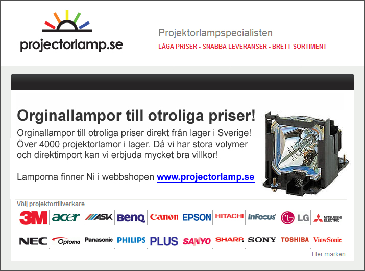Orginallampor till otroliga priser!