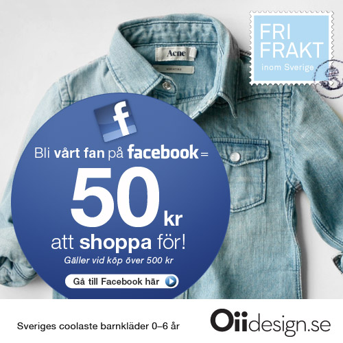 Bli v�rt fan p� facebook = 50 kr att shoppa f�r! 