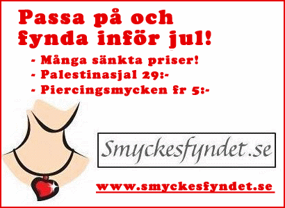 Passa på och fynda inför jul! Många sänkta priser! Palestinasjal 29:- Piercingsmycken fr 5:-...