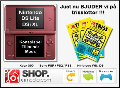 Nitendo DS Lite DSi XL - Konsolspel Tillbehör Mods Xbox360 - Sony PSP/PS2/PS3 - Nintendo Wii/ DS - Just nu BJUDER vi på trisslotter!