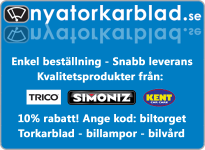 Nyatorkarblad.se  Enkel best�llning - Snabb leverans  10 % rabatt! Ange kod: biltorget  Torkarblad - billampor - bilv�rd