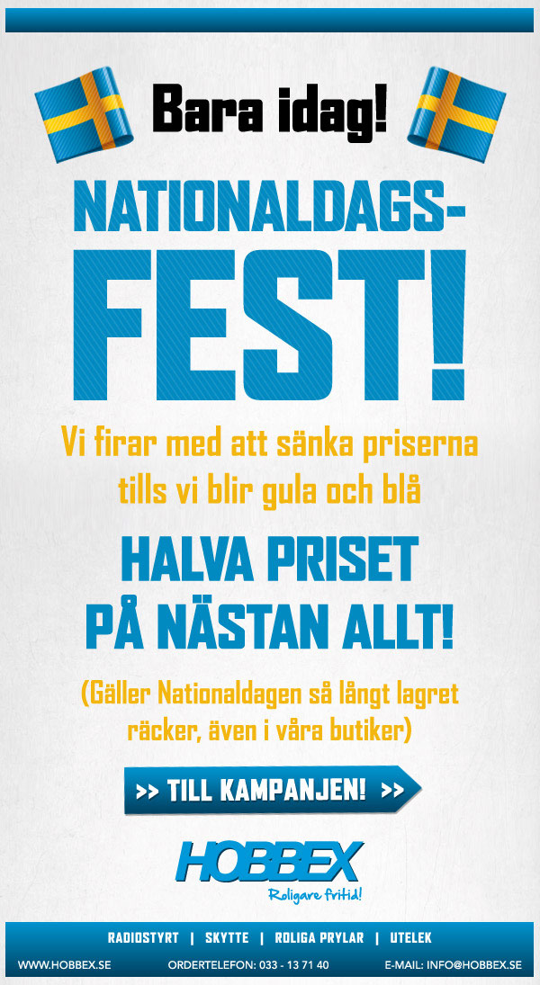 Nationaldagsfest - Halva priset p� n�stan allt!